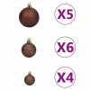 vidaXL Osvetlený umelý polovičný vianočný stromček+gule, biely 210 cm - Biela - 26554-167838