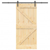 vidaXL Posuvné dvere so sadou kovania 95x210 cm borovicový masív - Hnedá - 230893-239620