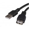 Kabel USB 2.0 A/M – A/F 2m, černý, EMOS S70201