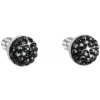 MSPERK Strieborné guľaté náušnice so Swarovski crystals hematit Ag 925/1000