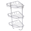 Kinekus Polička rohová 3 poschodová + vešiak 22,5x14,8x43 cm chróm