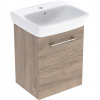 Geberit Selnova Square - Skrinka s umývadlom, 50x65x38 cm, 1 dvierka, L/P, orech hickory 502.752.00.1