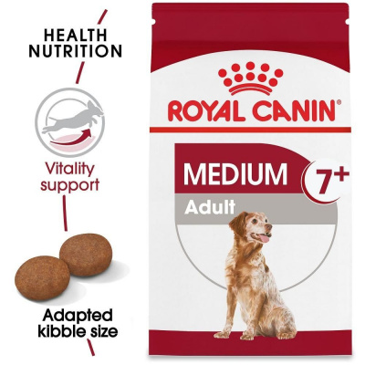 ROYAL CANIN Medium Adult 7+ granule pre dospelé starnúce stredné psy 15 kg