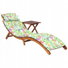 Záhradné lehátko - Deckchair s vankúšom a stolom, polystan, červená (Deckchair s vankúšom a stolom, polystan, červená)