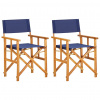 Multidom Režisérske stoličky 2 ks, akáciový masív, modré
