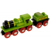 Bigjigs Rail Drevené vláčiky - Veľká zelená lokomotíva s tendrom