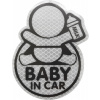 Compass dekor samolepiaci BABY IN CAR strieborný