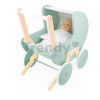 Drevený kočík pre bábiku Zen Doll's Pram Janod s vankúšikom a perinkou pre 42 cm bábiku od 18 mes J05900
