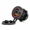 AMiO - Vodotesná nabíjačka na telefón s vypínačom ČERVENÉ LED podsvietenie USB + 2xUSB C QC3.0 12/24V 04227