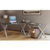 VCM VCM Rohový stôl Lona 220x160x80 X-nohy, antracit