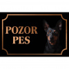Pražský krysiarik - Kovová tabuľka POZOR PES