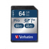 VERBATIM SDXC karta 64GB Pro, U3, V30 (R:90/W:45 MB/s) 47022
