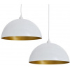 Luster Stropná lampa pologule 2 ks s nastaviteľnou výškou biela