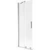 Mexen Velar dvojkrídlový zasúvací vaňový panel 70 x 150 cm, mliečny, chróm - 896-070-000-31-01