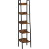 Úzka knižnica VASAGLE 5 políc, rustikálna hnedá / čierna