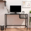 vidaXL Počítačový stôl, biely mramor 100x36x74 cm, tvrdené sklo - Biela - 167508-101845