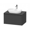 Duravit Ketho.2 Umývadlová skrinka s výrezom, 46x80x55 cm, 1 zásuvka, grafit mat K24885049490000