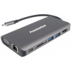 PremiumCord adaptér USB3.1 typ C na HDMI + VGA / RJ45 / 2xUSB3.0 / SD / 3,5 mm / PD charge