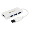 STARTECH Portable 4 Port Mini USB 3.0 Hub - White, STARTECH Portable 4 Port Mini USB 3.0 Hub - Whit ST4300MINU3W