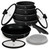 Berlingerhaus Sada nádobí s titanovým povrchem 12 ks Matte Black Collection BH-8248