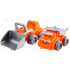 Teddies Stavebné stroje 2ks plast na voľný chod v sieťke 13x17x28cm 12m +