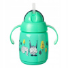 Tommee Tippee netečúci hrnček Superstar so slamkou 300ml green
