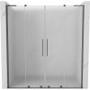 Mexen Velar L Duo sprchové dvere posuvné 200 cm, mráz, gun metal - 871-200-003-32-95