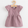 Dojčenské mušelínové šaty New Baby lavender Fialová 56 (0-3m)