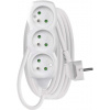 Emos P0313, predlžovací kábel 3m, 3 zásuvky, PVC, biely P0313