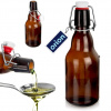 Sklenená fľaša hnedá s klipom na olej, pivo, džús, sirup, tinktúra 340 ml