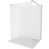 Mexen Kioto, sprchová zástena Walk-In 130 x 200 cm, 8mm sklo námraza, medený matný profil, 800-130-002-65-30