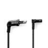 Nedis CEGL11075BK20 - Napájecí Kabel | Typ F Zástrčka | IEC-320-C1 | Úhlový | Úhlový | 2.00 m | Černá