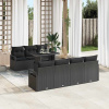 zahrada-XL Súprava záhradných pohoviek 8 pcs Čierna 100 x 55 x 73 cm 3348769