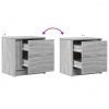 vidaXL Nočné stolíky s LED svetlami 2 ks sivá sonoma kompozitné drevo - Sivá - 154240-208905