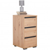 Carryhome NOČNÝ STOLÍK, antracitová, farba duba, 40/79/48 cm - Obývacie zostavy - 000003003305