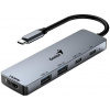GENIUS hub UH-500/USB-C na HDMI/2x USB3.0/USB-C/100W PD/sivý