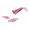 Kábel LTC USB - microUSB typ B 0,25 m ružový