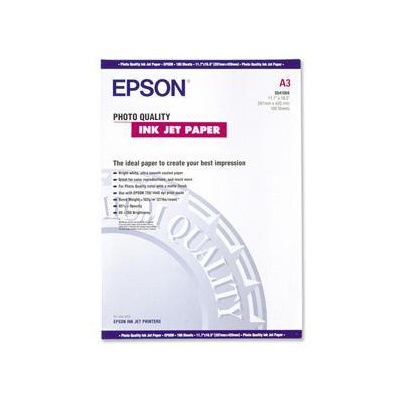 Epson Photo Quality InkJet Paper, foto papier, matný, biely, A3, 105 g/m2, 720dpi, 100 ks, C13S0410 C13S041068