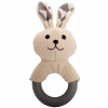 HipHop kousátko králík kroužkem se zvukem 21 cm krémová šedá