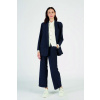 NOHAVICE LA MARTINA WOMAN TROUSERS JAQUARD NAVYBLAZER/OFFWHITE
