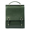 Luka 19-66 taliansky minimalistický dizajn tmavozelený dámsky kožený ruksak 27 x 34 x 9 cm
