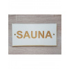 LYMFY | Nápis Sauna 20cm laserovaný na tabuľke | prírodné drevo