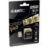 Pamäťová karta, microSDXC, 256GB, UHS I U3 V30 A2, 100 95 MB s, adaptér, EMTEC SpeedIN