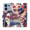 Flipové pouzdro Mobiwear - Xiaomi Redmi Note 13 4G - VP18P Komiks (Knížkové flip pouzdro, obal, kryt na mobil Xiaomi Redmi Note 13 4G - VP18P Komiks, materiál Umělá kůže + TPU - ochrana 360°, stojánek