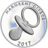 Strieborný medailon k narození dítěte 2017 - 28 mm