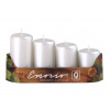 Emocio adventné stupne 4ks 40mm Perla biele sviečky