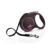 FLEXI Black Design L 5 m ružová samonavíjacia vôdzka pre psy do 50 kg s páskou