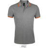 SOL's Collection Polokošile Pasadena Men, piqué, krátký rukáv, pánská COT250577n3004-melange gre XL Melír šedá/oranžová