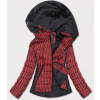 Čierno-červená dámska vzorovaná bunda (W716-1) odstíny červené S (36)