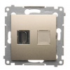 Kontakt Simon HDMI 1-zásuvka Simon54 PREMIUM/NATURE zlatá DGHDMI.01/44